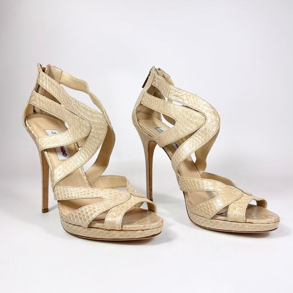 Jimmy Choo Python Strappy Sandal Heel - Women’s 11 - Picture 3 of 8